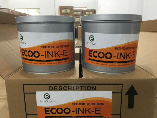 ECOO-INK-F लाल विलायक आधारित ऑफसेट प्रिंटिंग स्याही 3 वर्ष की शेल्फ लाइफ के साथ 1 या 2.5 किलोग्राम/टन और 6 टिन/कार्टन में